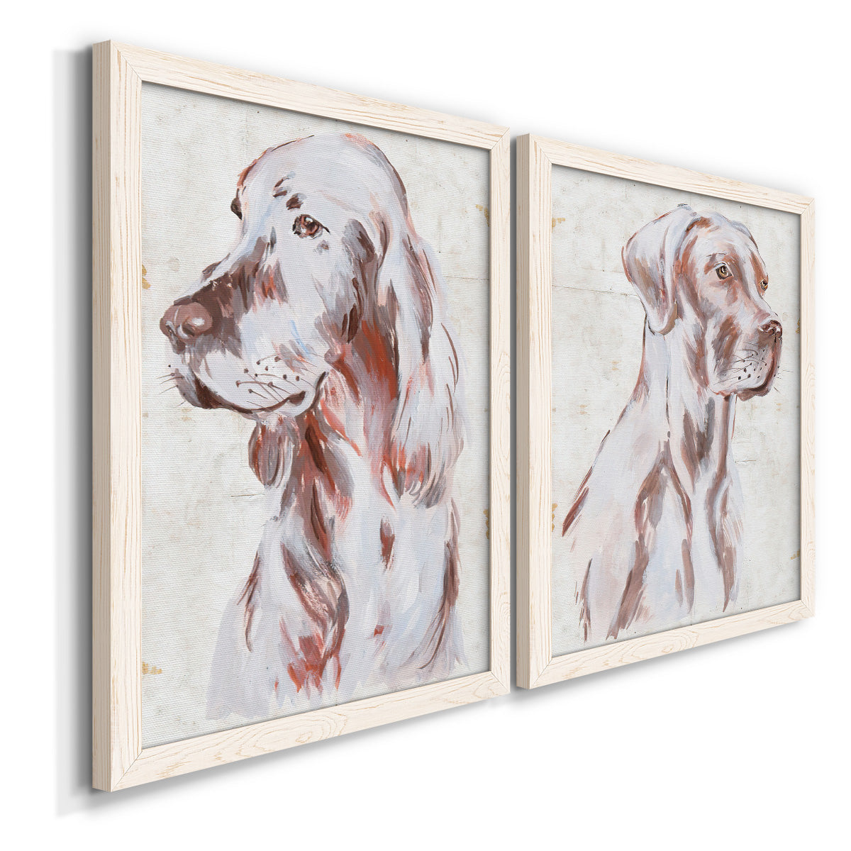 Sitting Dog III - Premium Framed Canvas 2 Piece Set - Ready to Hang