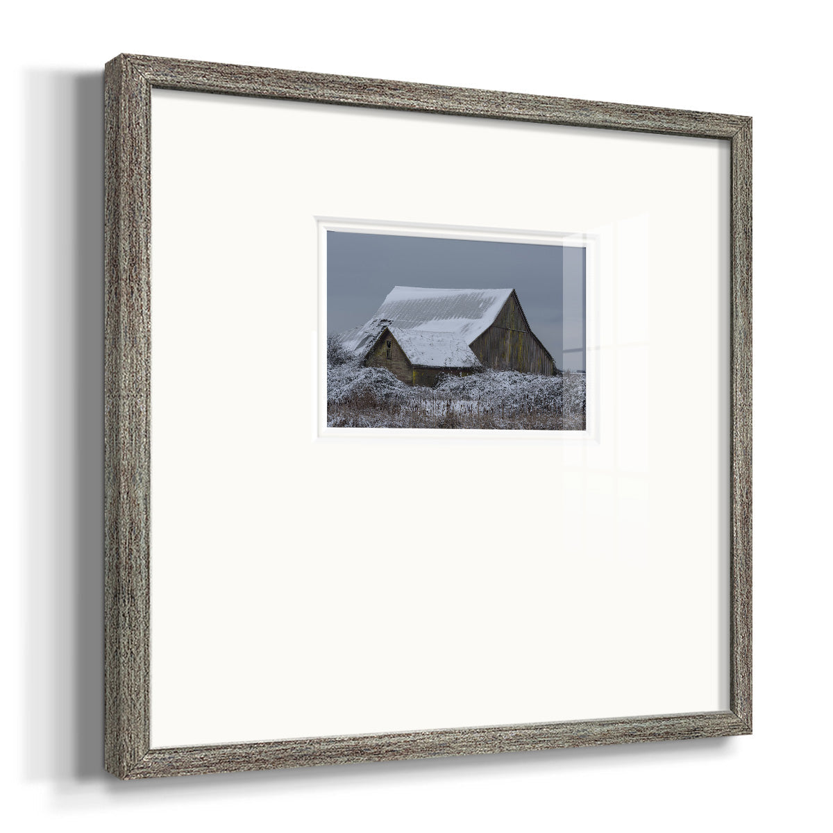 Winter Barn Premium Framed Print Double Matboard