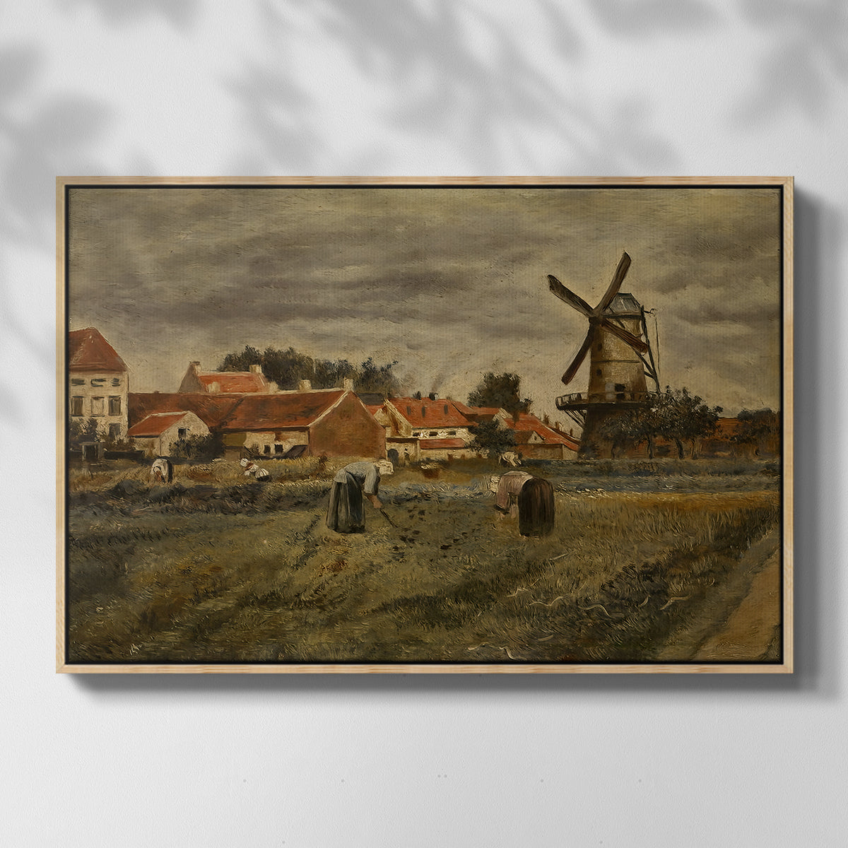 The Potato Harvest, c. 1875 - Floater Framed Canvas Print