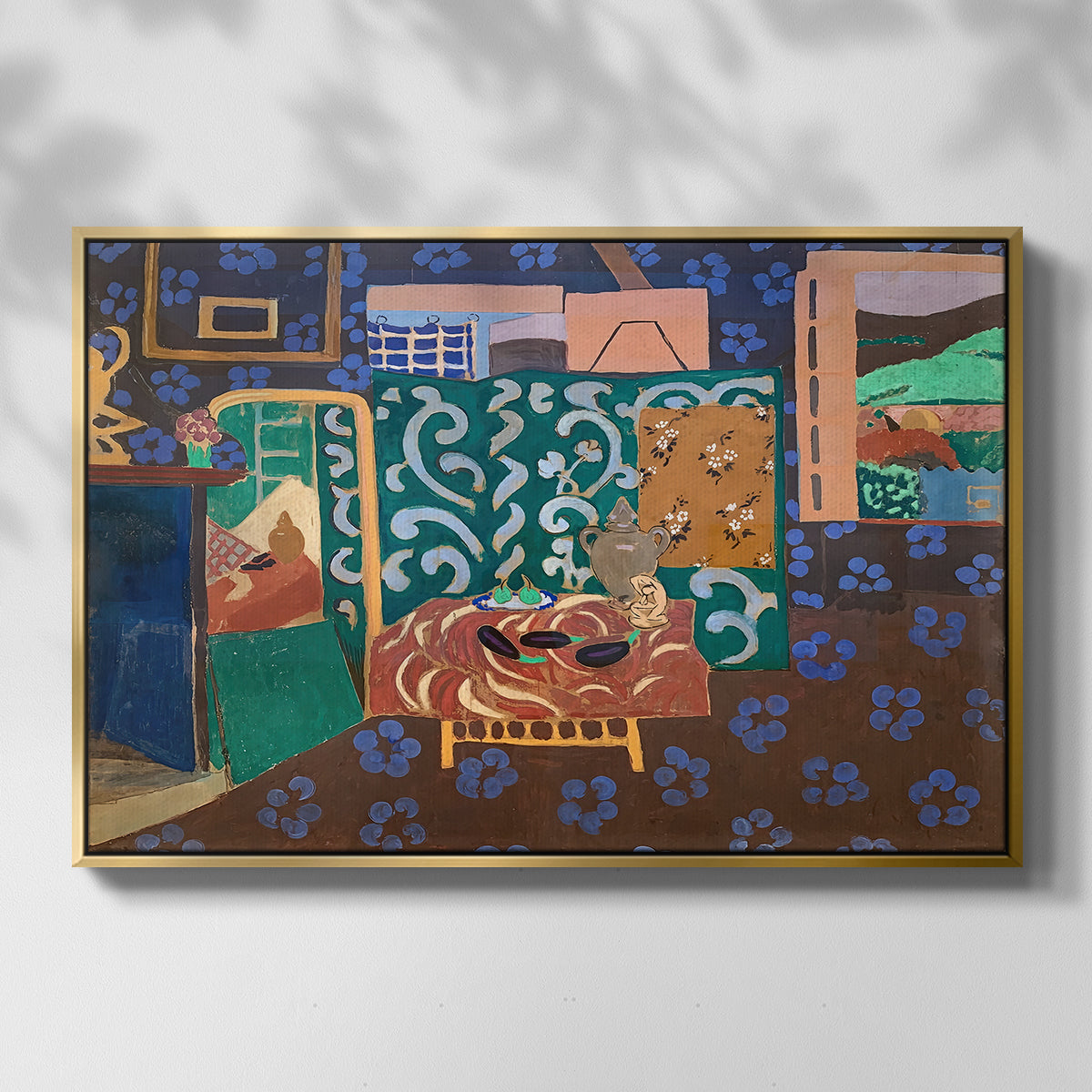 Interior with Aubergines, 1911 - Floater Framed Canvas Print