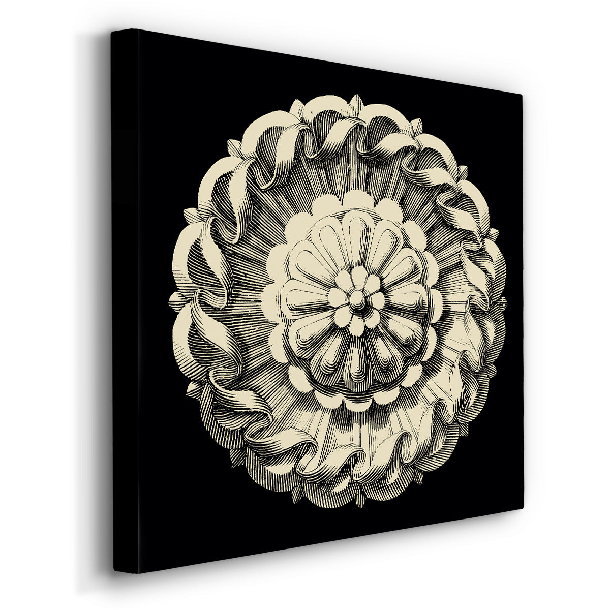 Black and Tan Rosette IV - Canvas Art Print
