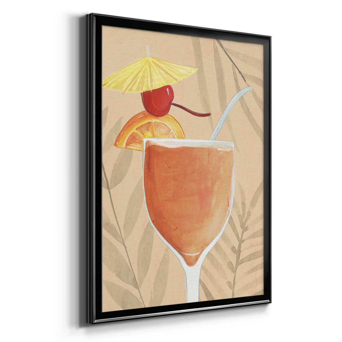 Tropical Cocktail I - Modern Framed Canvas Print
