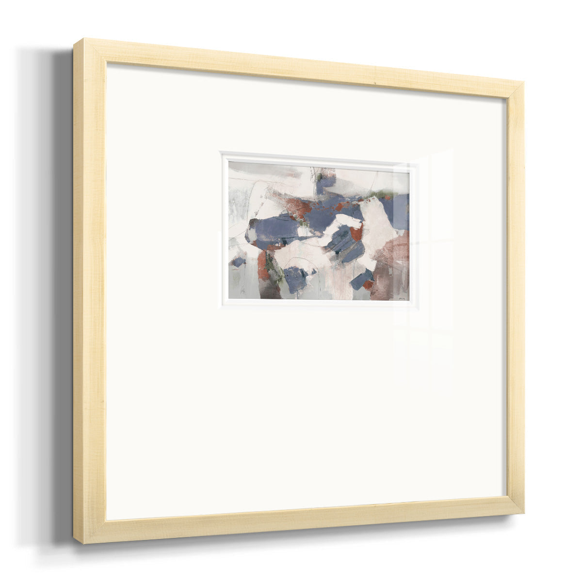 Blue Abstract Premium Framed Print Double Matboard