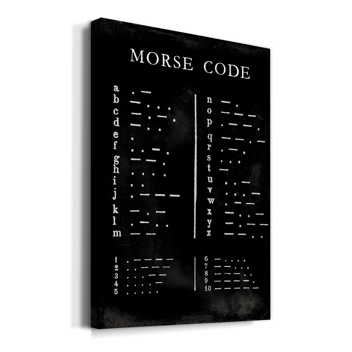 Morse Code Chart Premium Gallery Wrapped Canvas - Ready to Hang