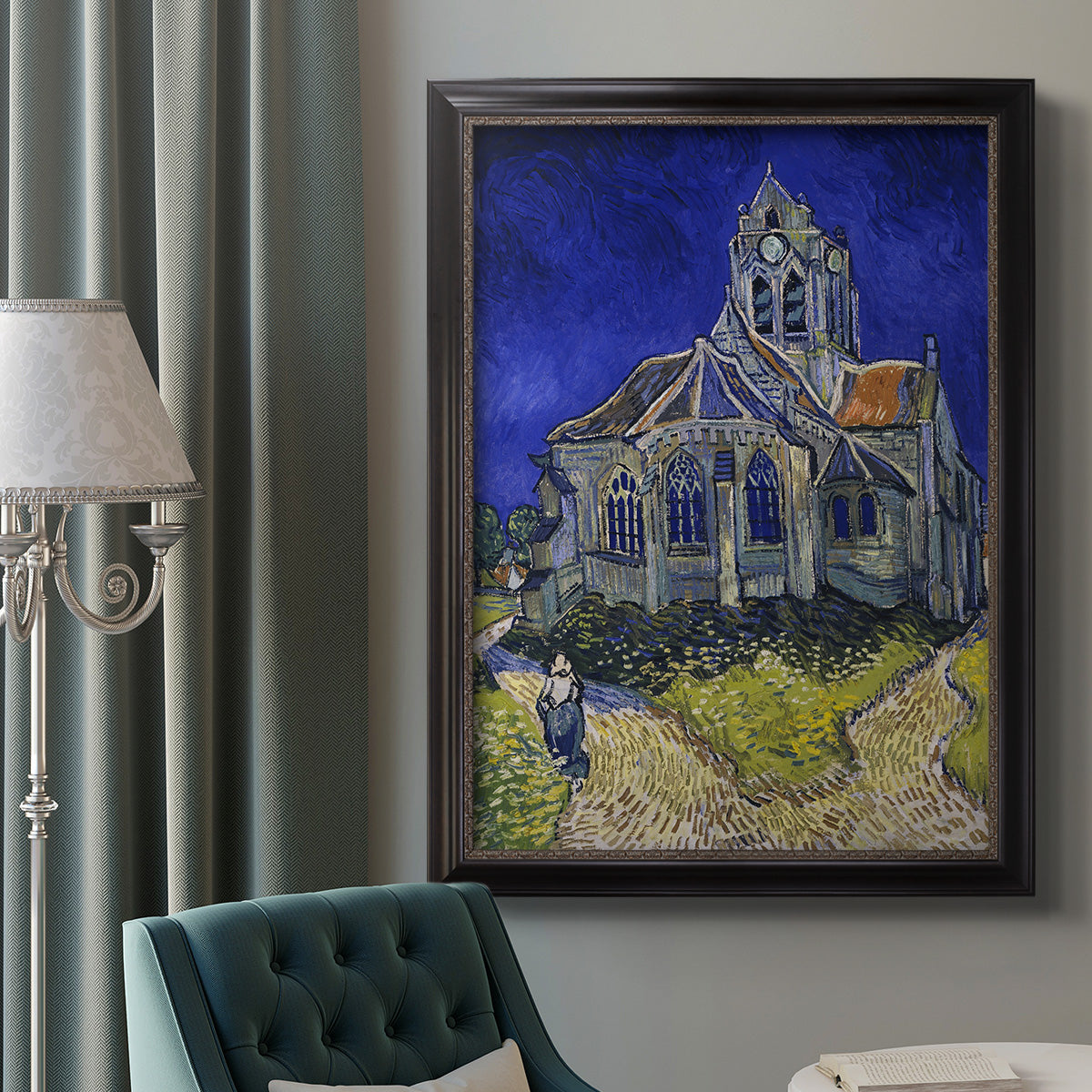 The Church at Auvers - Ornate Framed Canvas Print