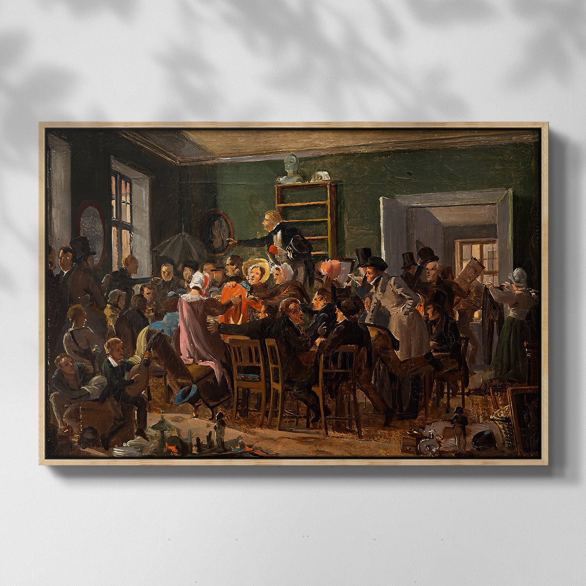 An Auction Scene, 1835 - Floater Framed Canvas Print