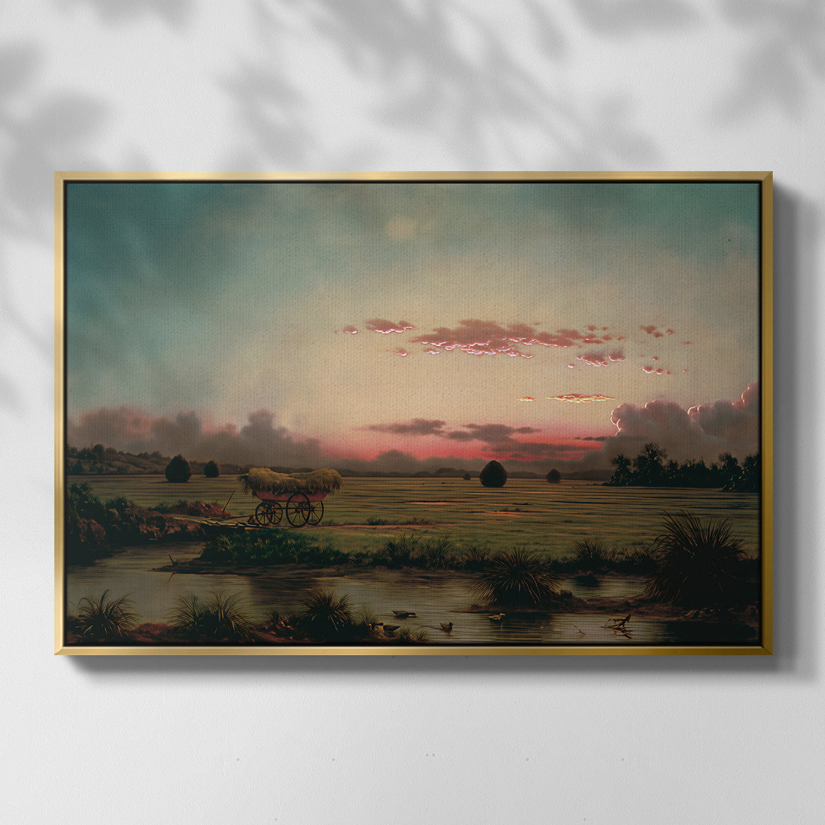 The Marshes at Rhode Island, 1866 - Floater Framed Canvas Print