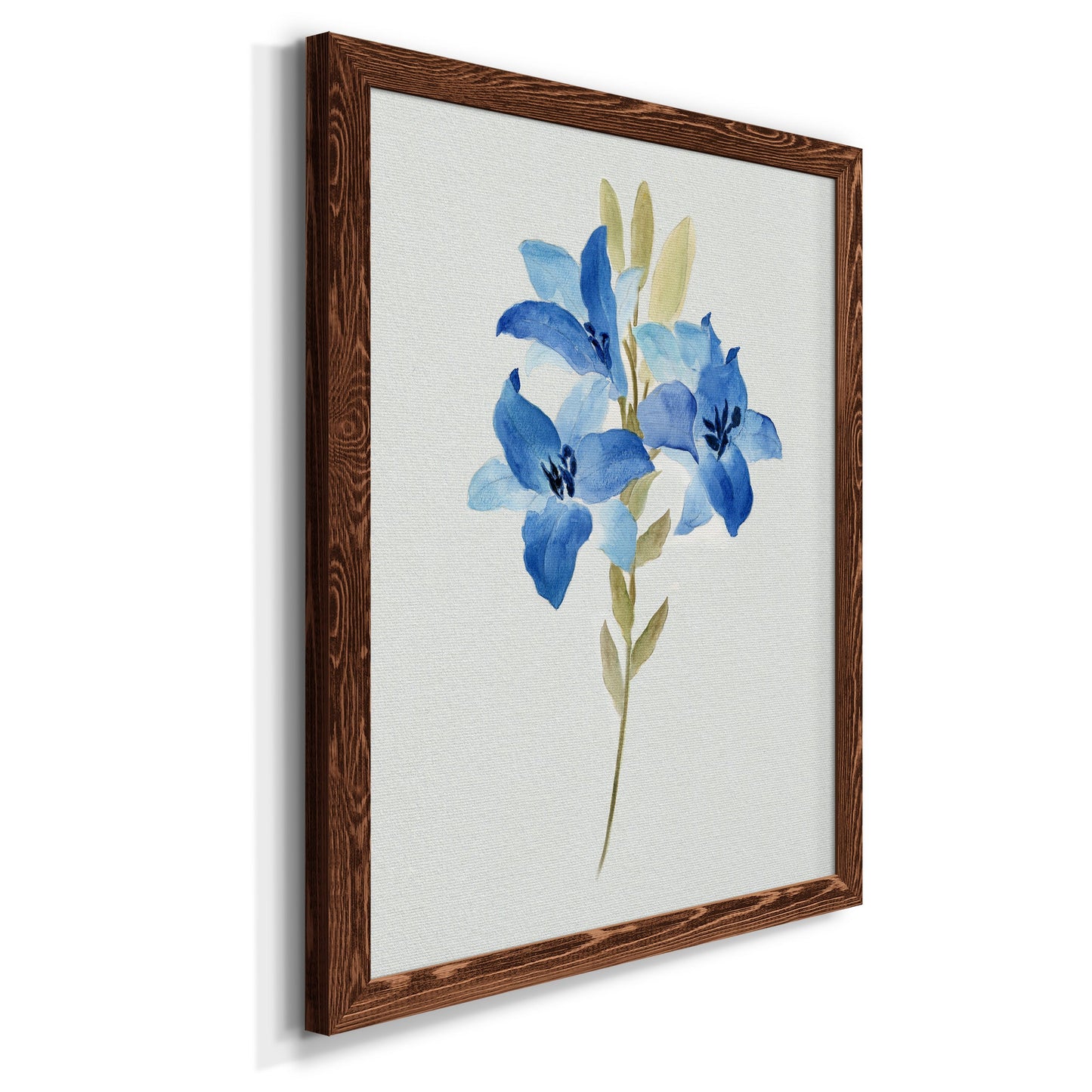 Blue Blossom Botanical III - Premium Canvas Framed in Barnwood - Ready to Hang