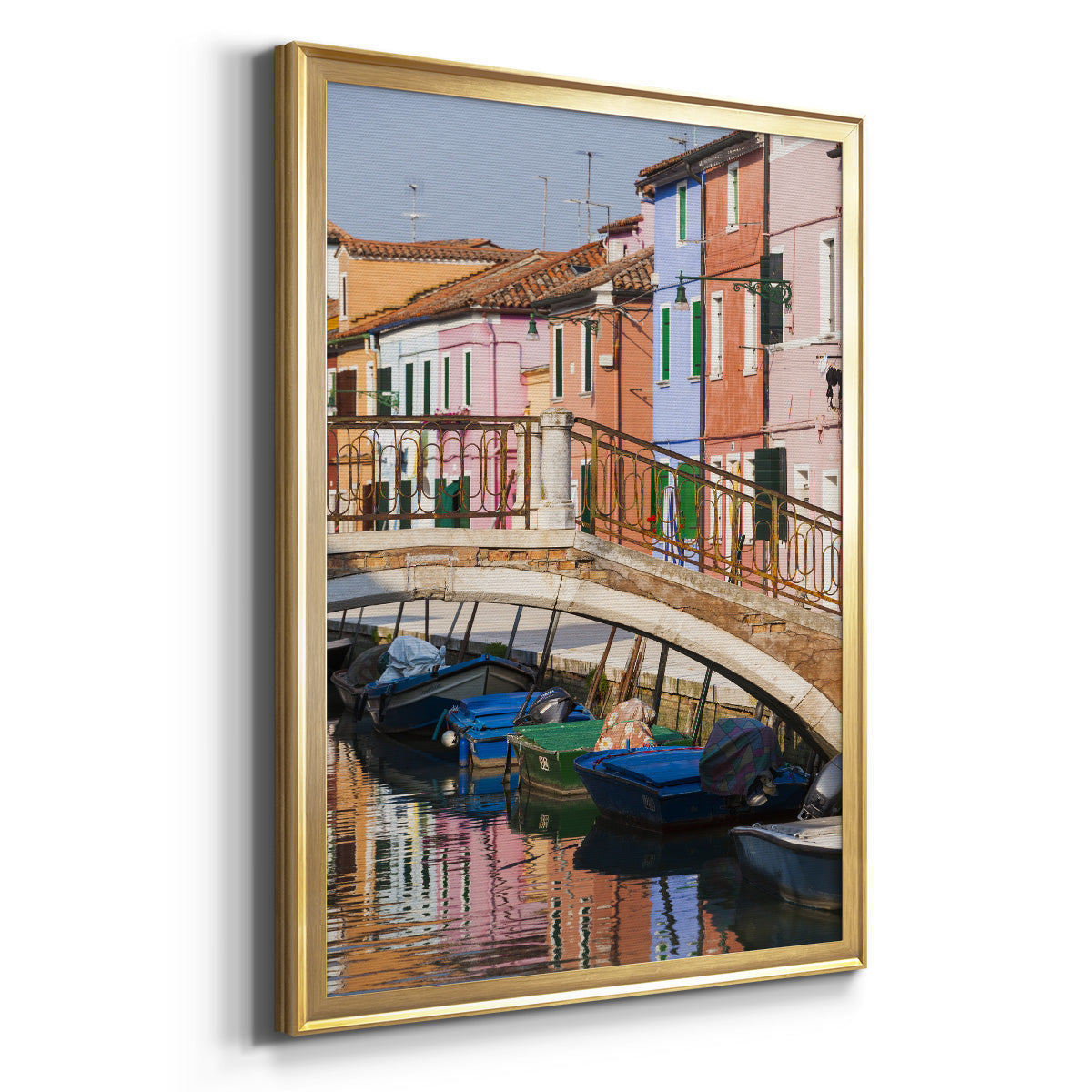Colorful Canal - Modern Framed Canvas Print