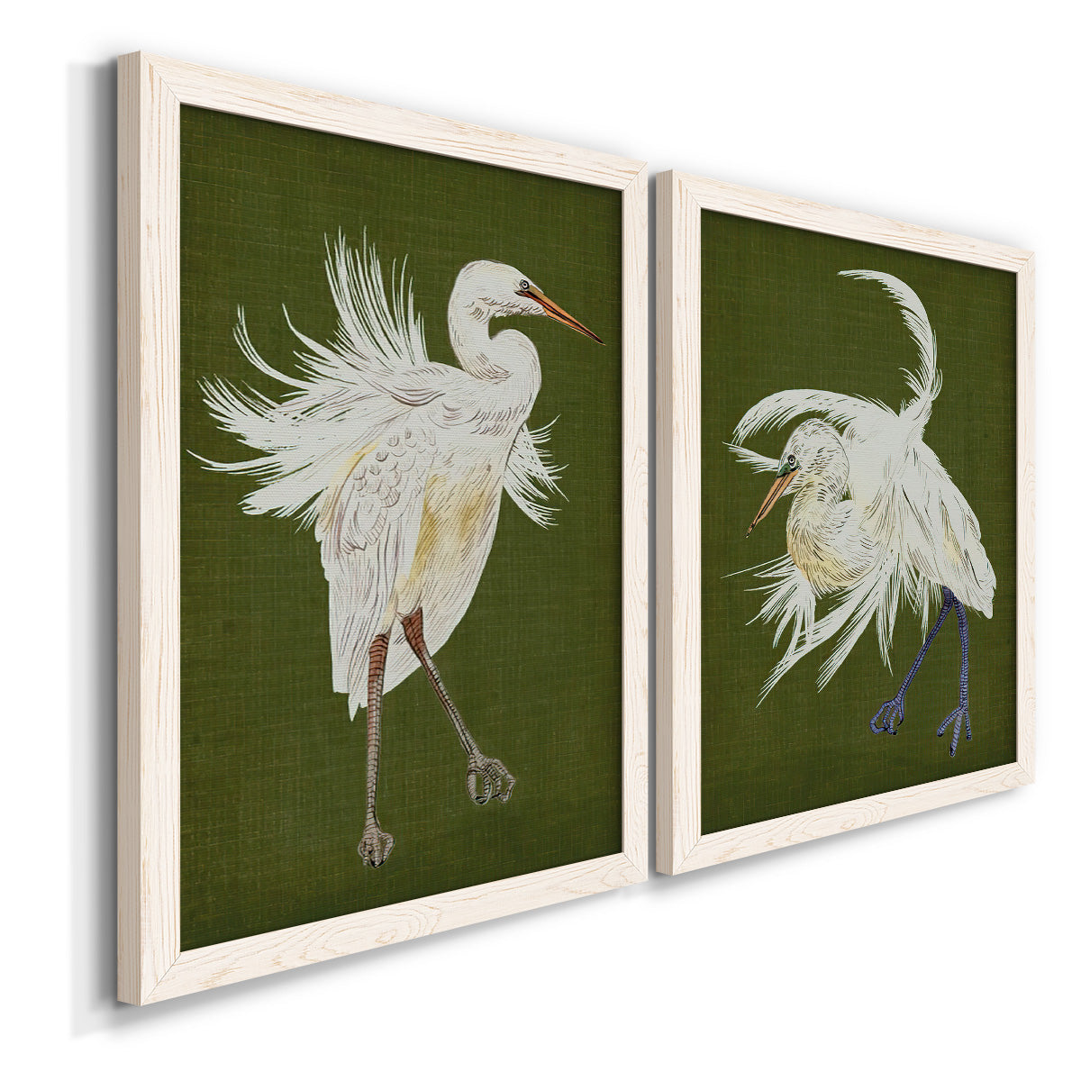 Heron Plumage I - Premium Framed Canvas 2 Piece Set - Ready to Hang