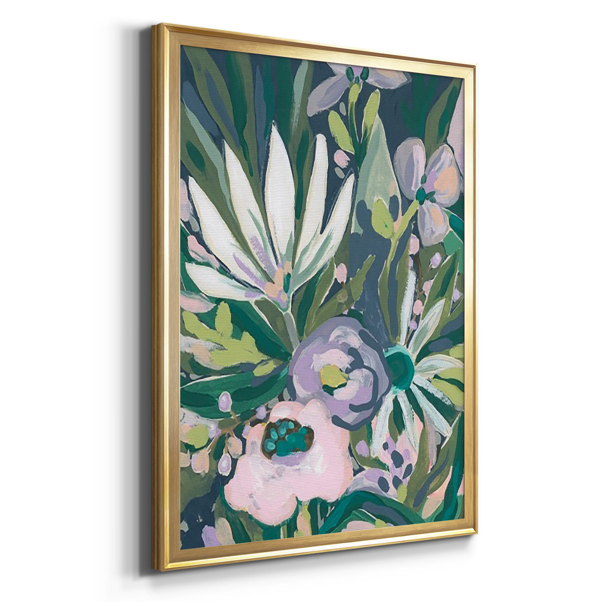 Purple Jungle Garden I - Modern Framed Canvas Print