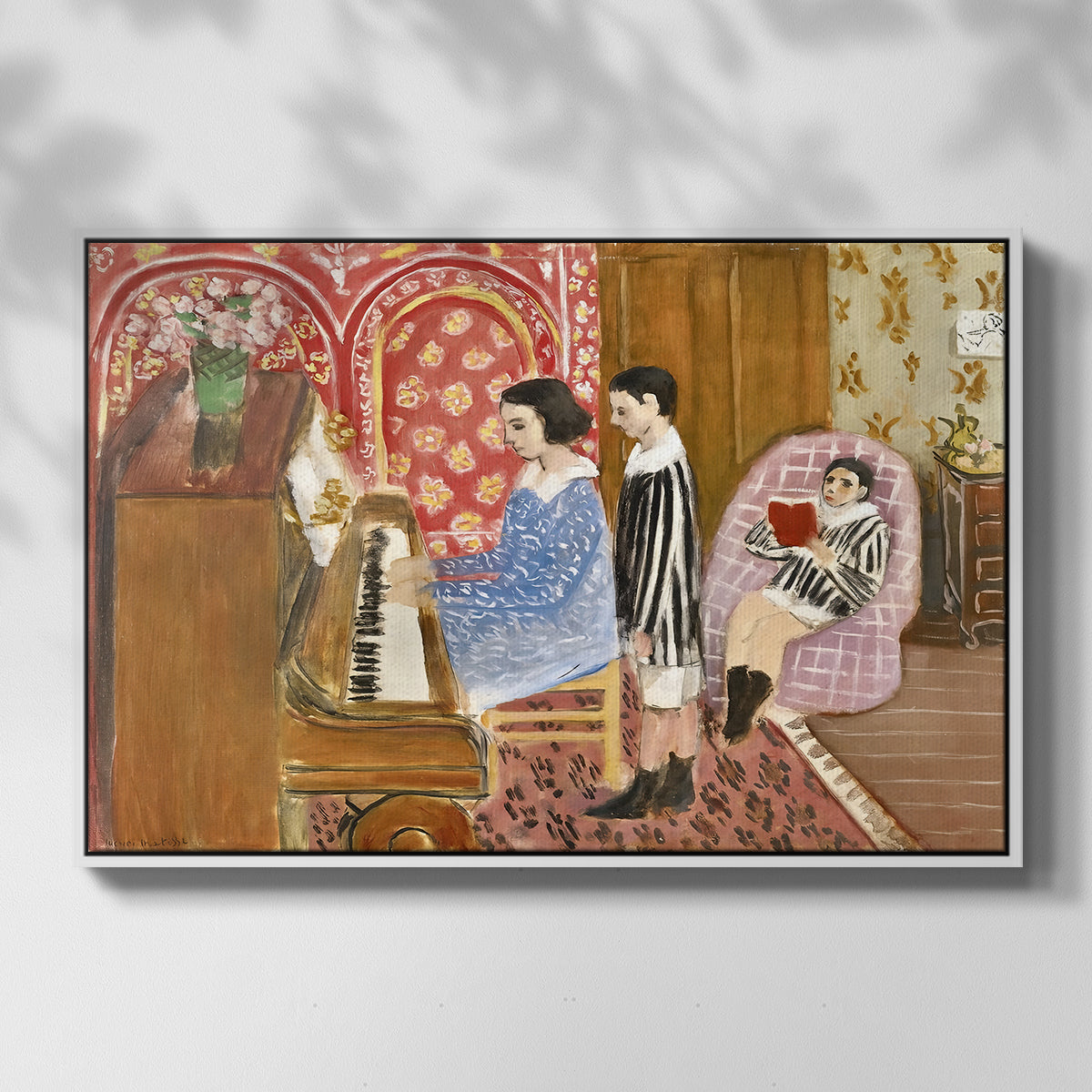 The Piano Lesson, 1923 - Floater Framed Canvas Print