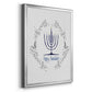 Happy Hanukkah II - Modern Framed Canvas Print