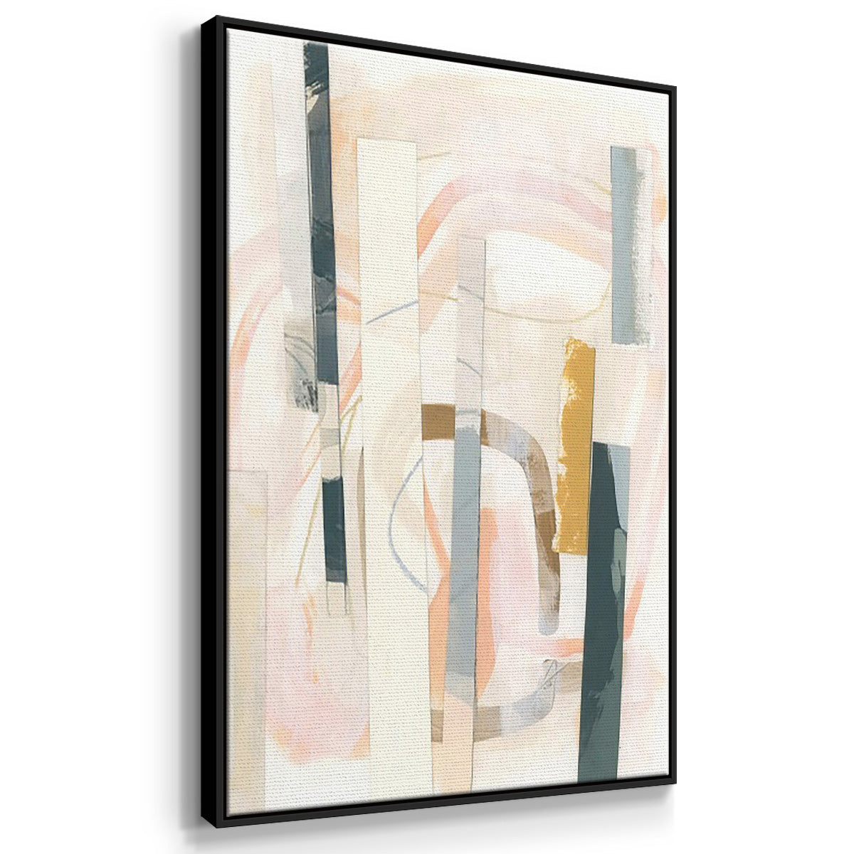 Melon Litmus I - Framed Premium Gallery Wrapped Canvas L Frame 3 Piece Set - Ready to Hang