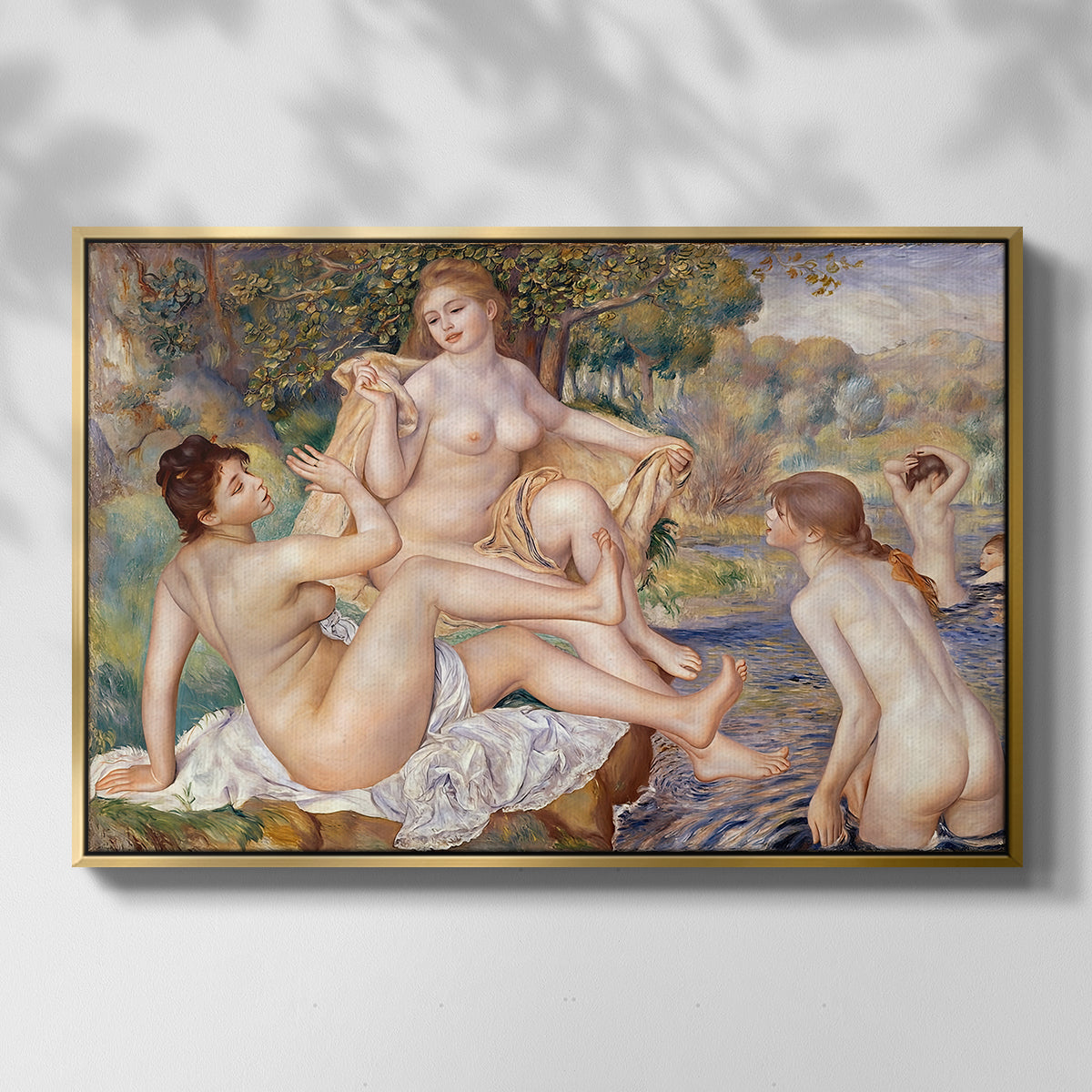 The Large Bathers, 1884-1887 - Floater Framed Canvas Print