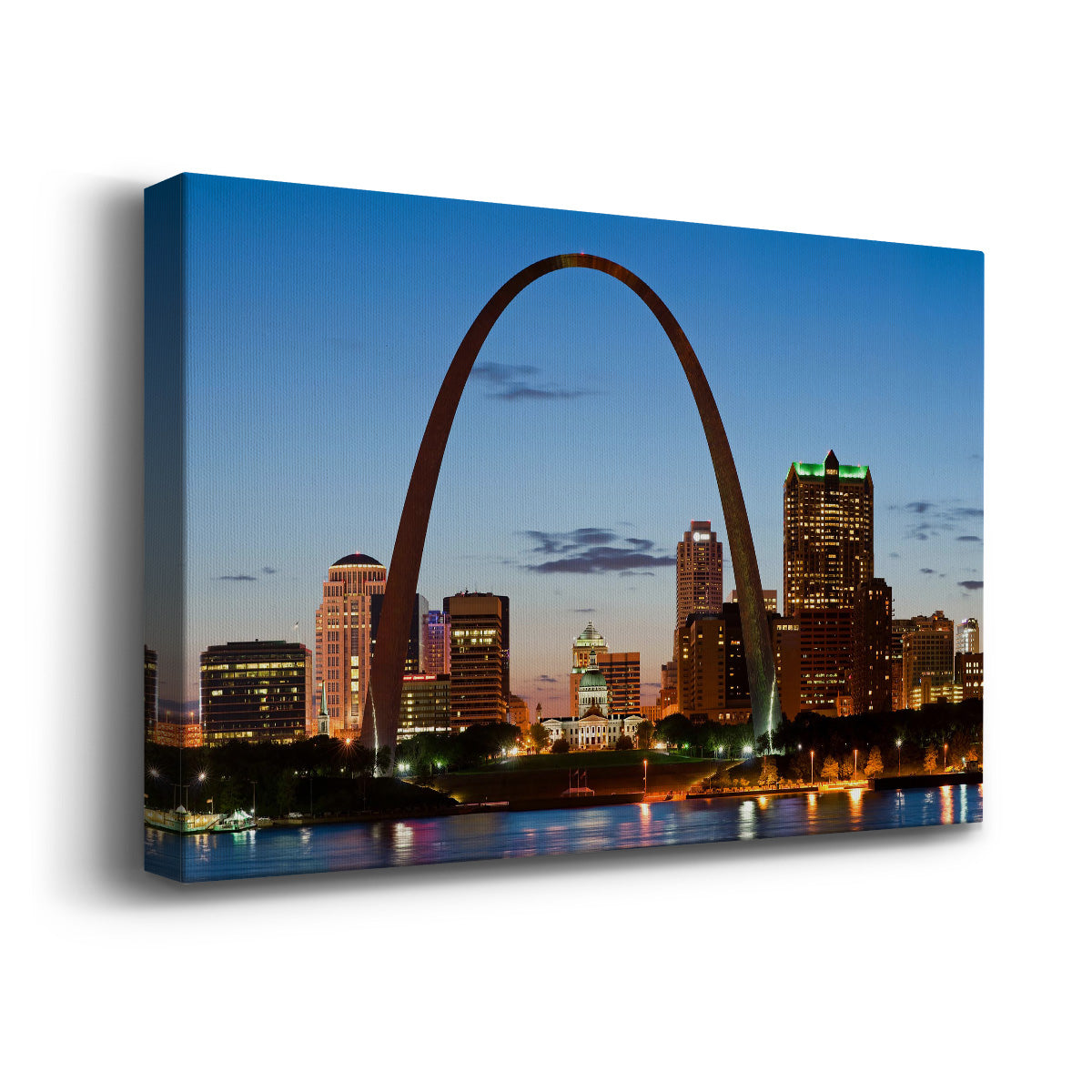 St. Louis downtown with Gateway Arch Premium Gallery Wrapped Canvas - Ready to Hang