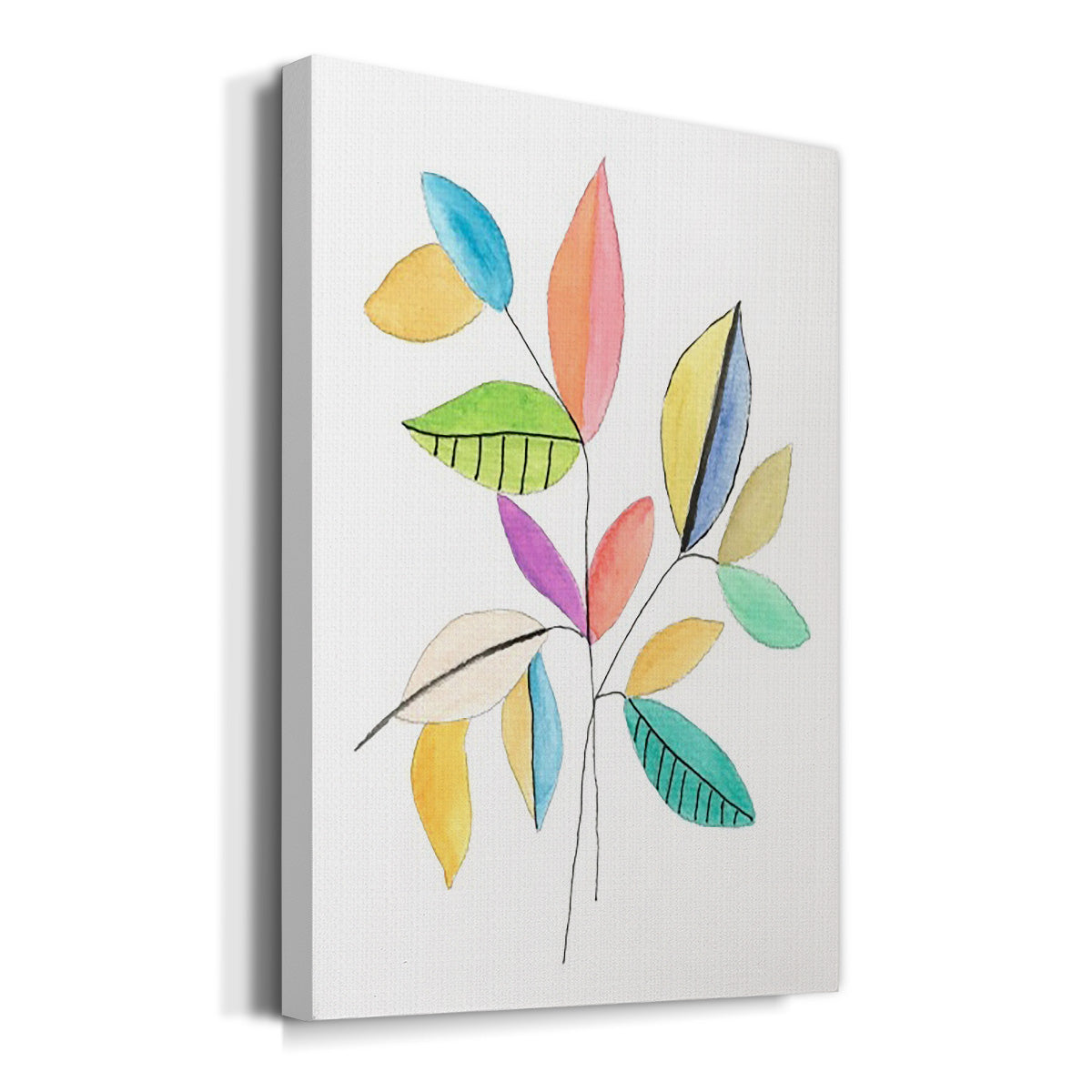 Color Pop Leaves I - Canvas Art Print