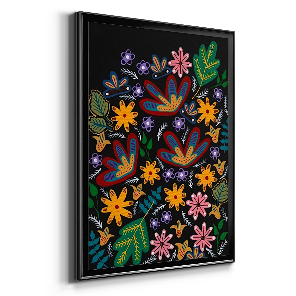 Muddled Flowers I - Modern Framed Canvas Print