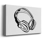 Headphones Sketch Premium Gallery Wrapped Canvas - Ready to Hang