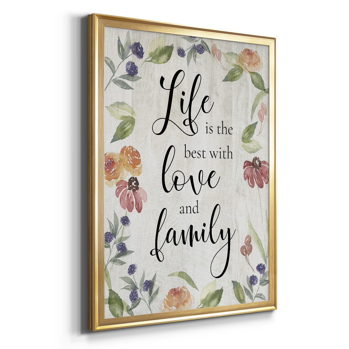 Life is the Best - Modern Framed Canvas Print