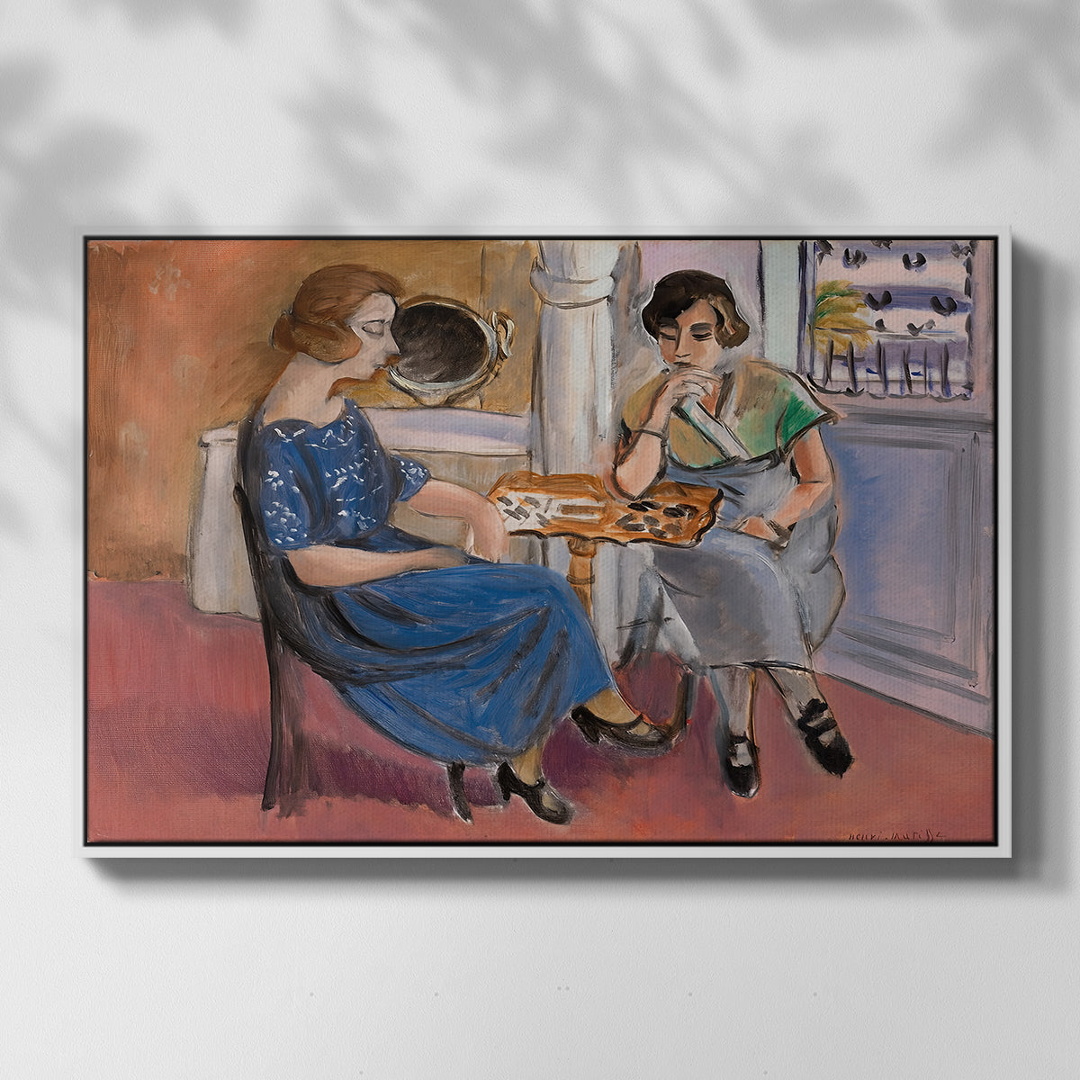 Domino Players, 1921 - Floater Framed Canvas Print
