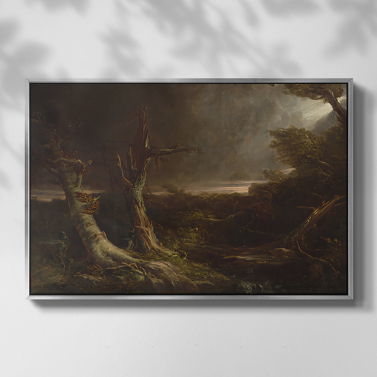 Tornado in an American Forest, 1835 - Floater Framed Canvas Print