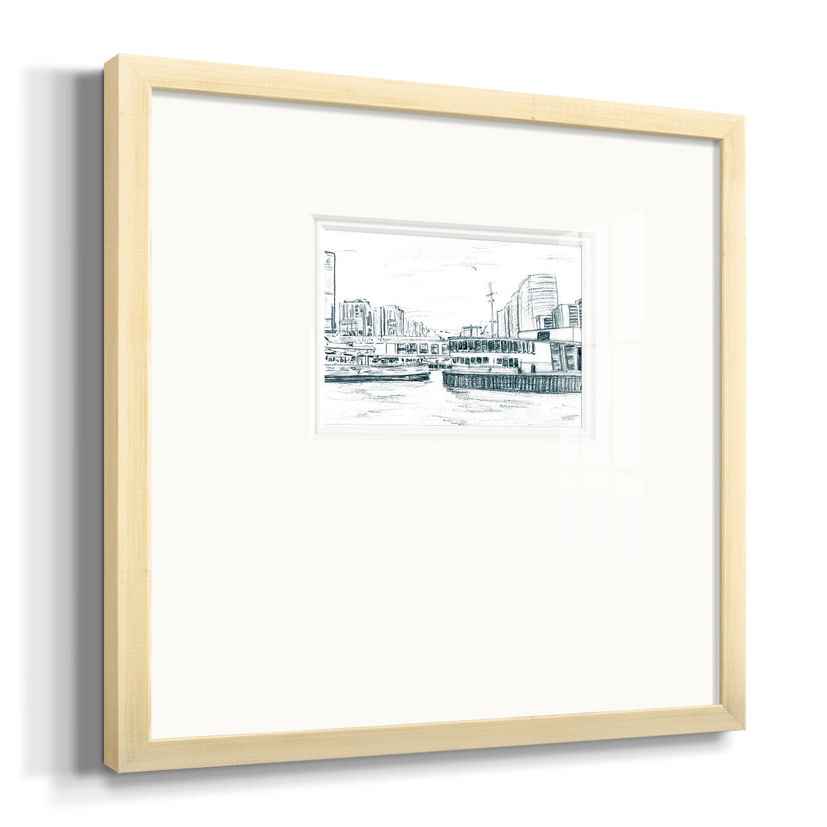 Ferryboats III Premium Framed Print Double Matboard