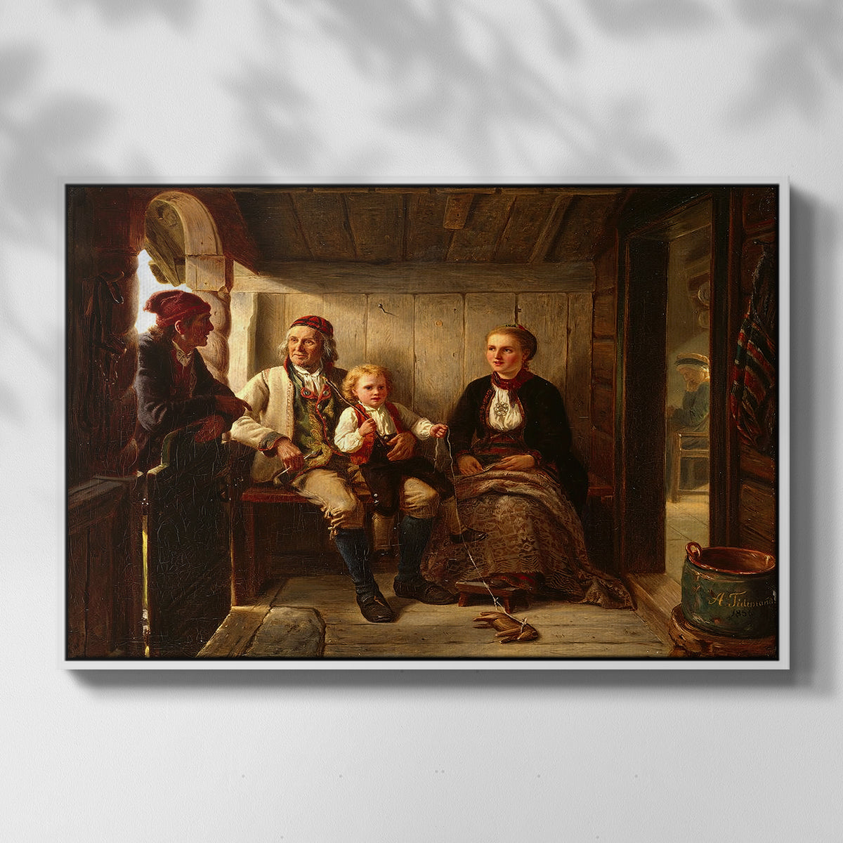 Neighbors (Naboer), 1855 - Floater Framed Canvas Print