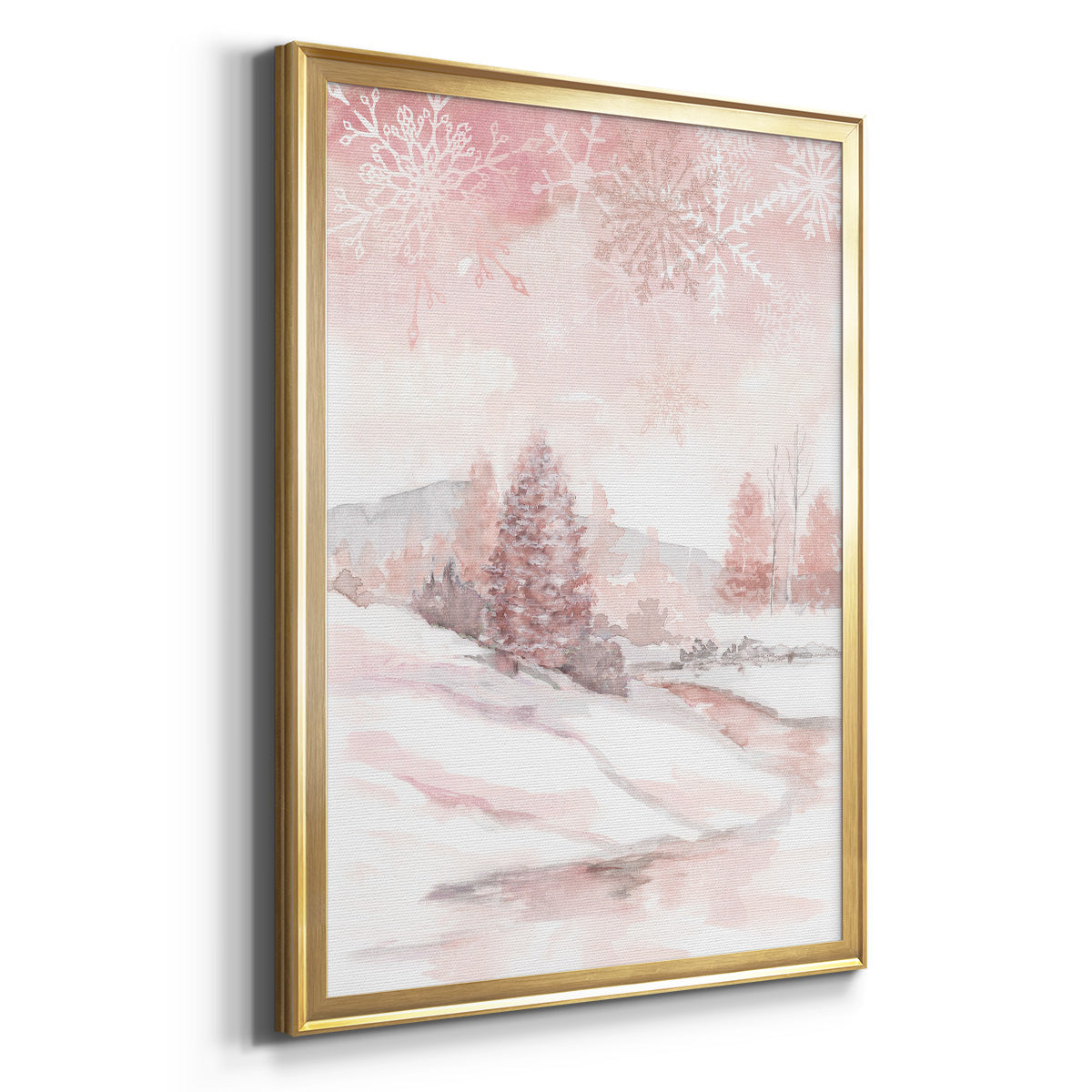 Blush Winter - Modern Framed Canvas Print