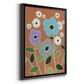 Woodblock Floral IV - Modern Framed Canvas Print