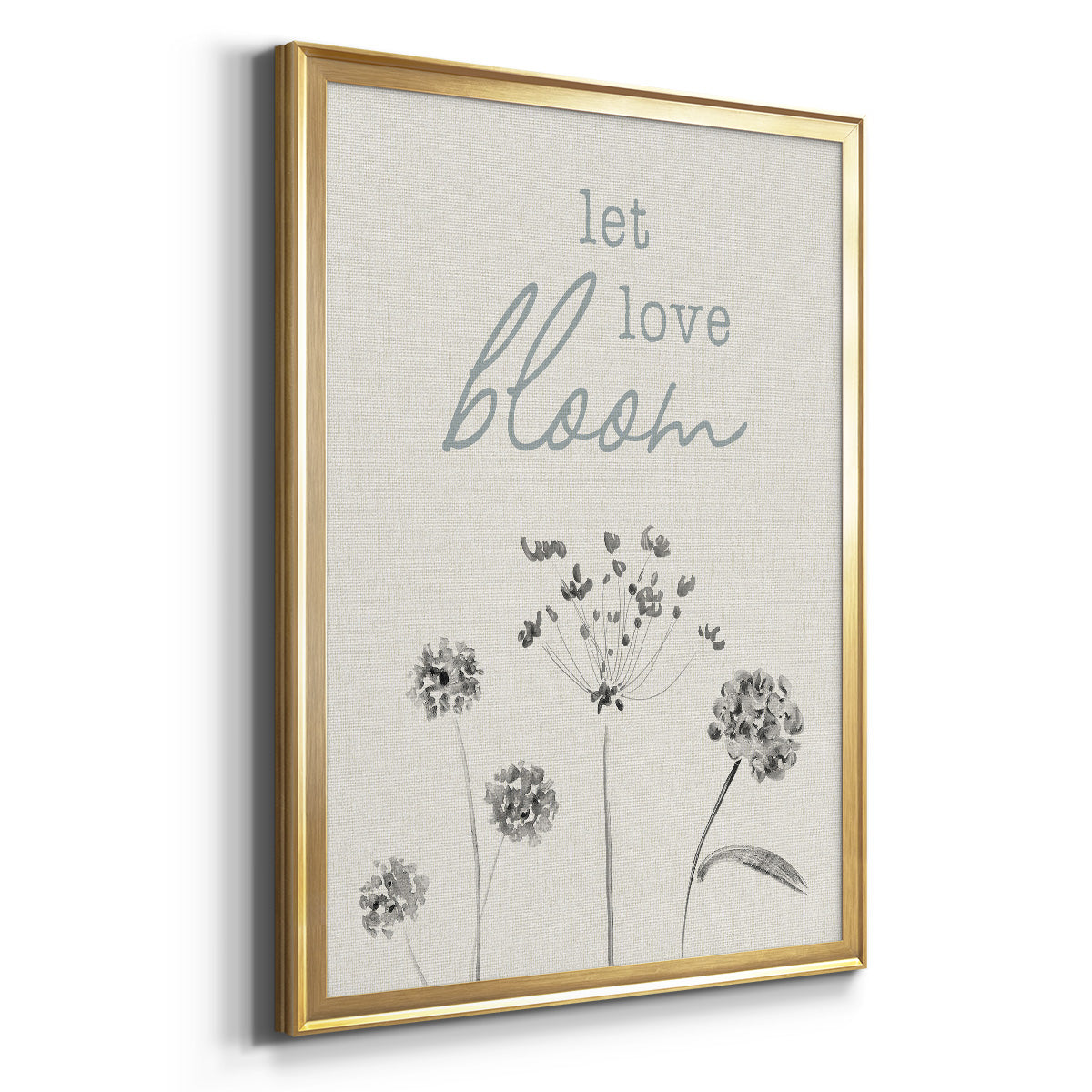 Let Love Bloom - Modern Framed Canvas Print