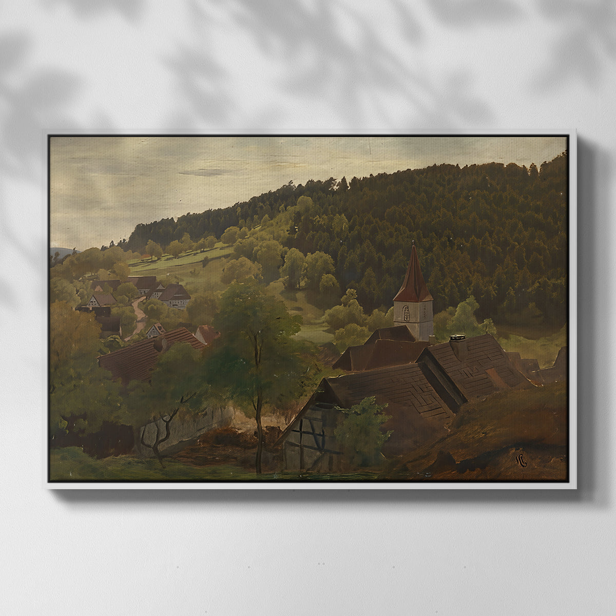 Landscape from Ebersteinburg in Baden, 1876 - Floater Framed Canvas Print