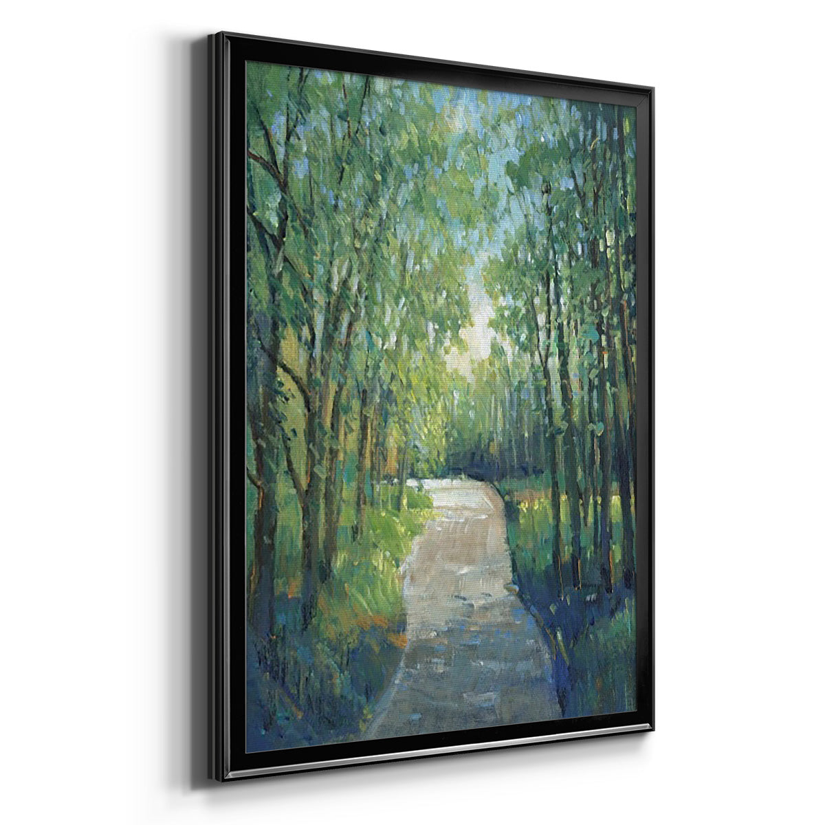 Golden Light Pathways I - Modern Framed Canvas Print