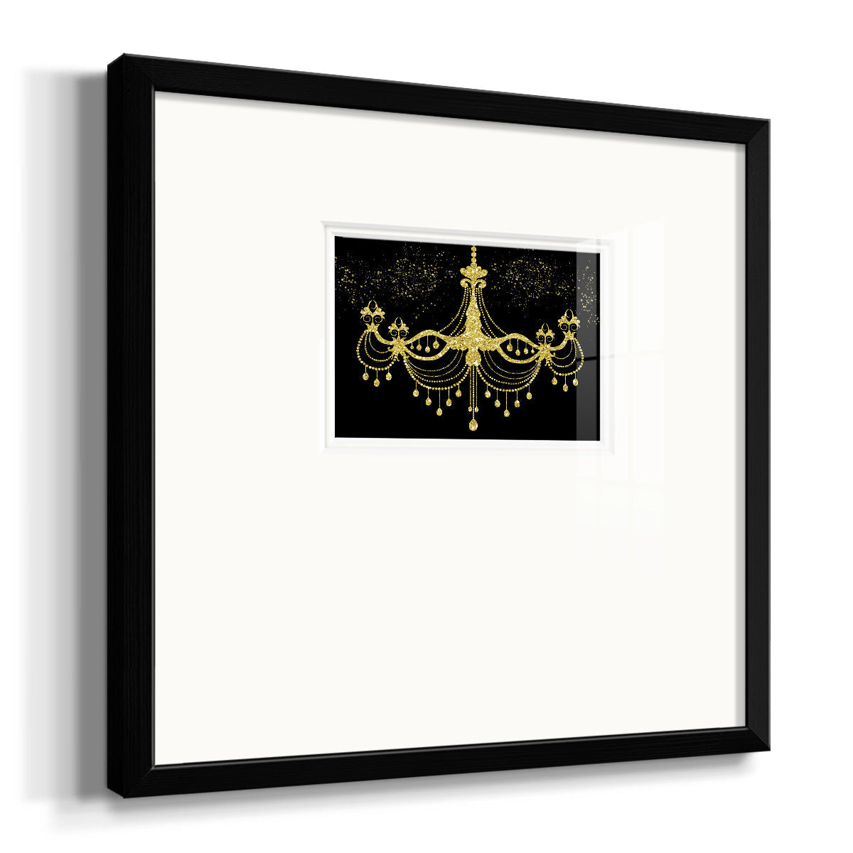 Golden Chandelier Premium Framed Print Double Matboard