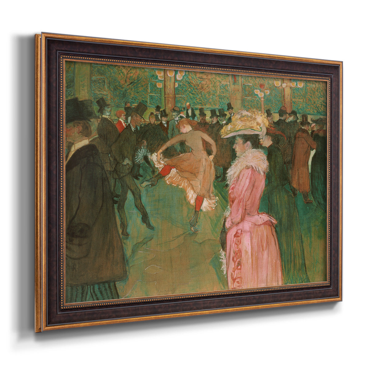 At the Moulin Rouge, The Dance - Ornate Framed Canvas Print