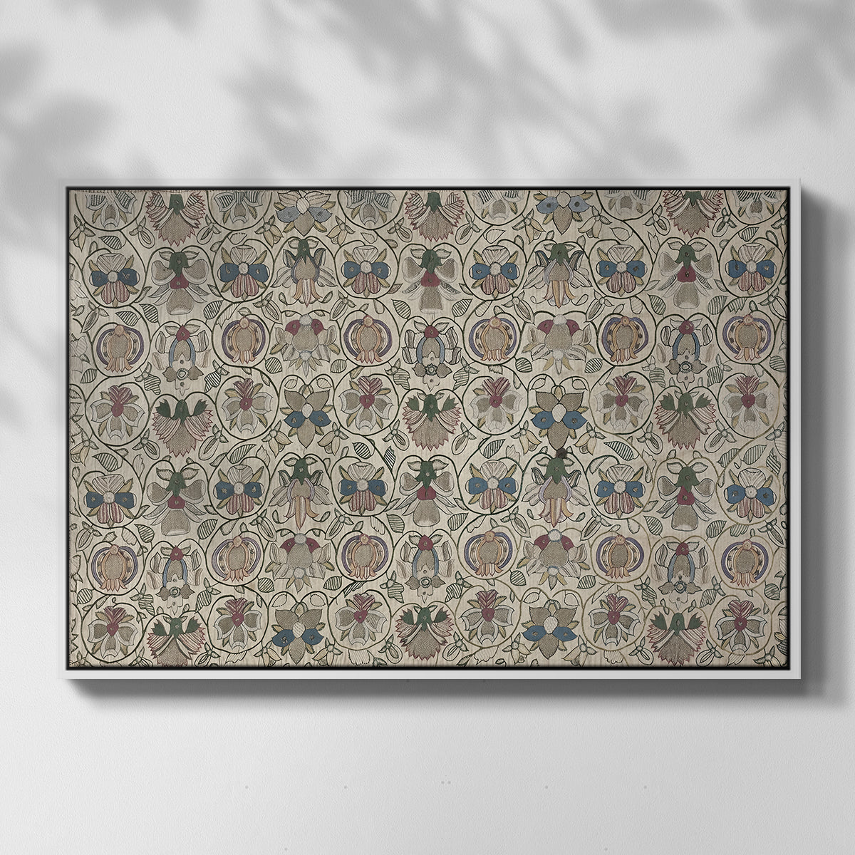 Long Cushion Cover (Printed Textile), c. 1600 - Floater Framed Canvas Print