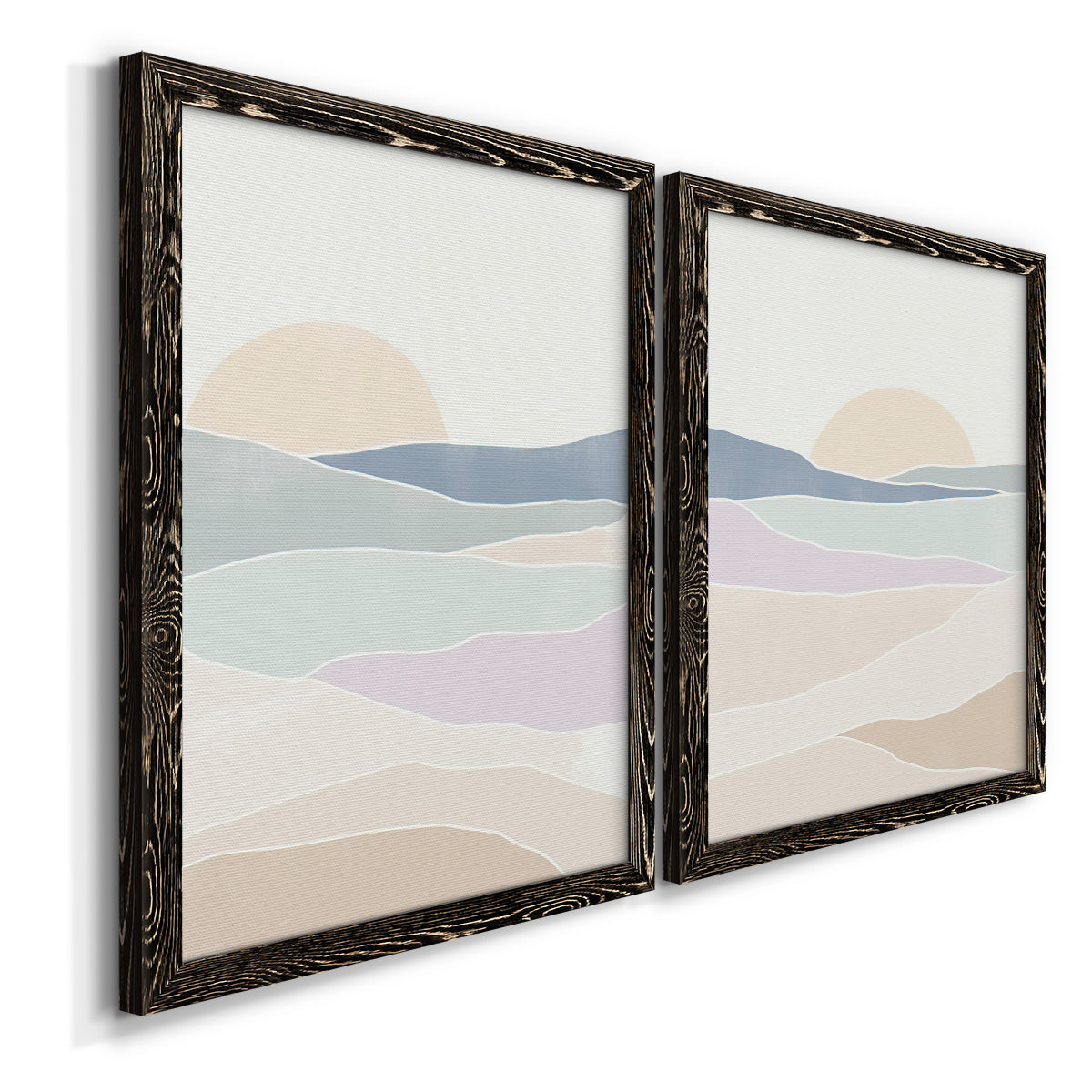 Wave Tableau I - Premium Framed Canvas 2 Piece Set - Ready to Hang