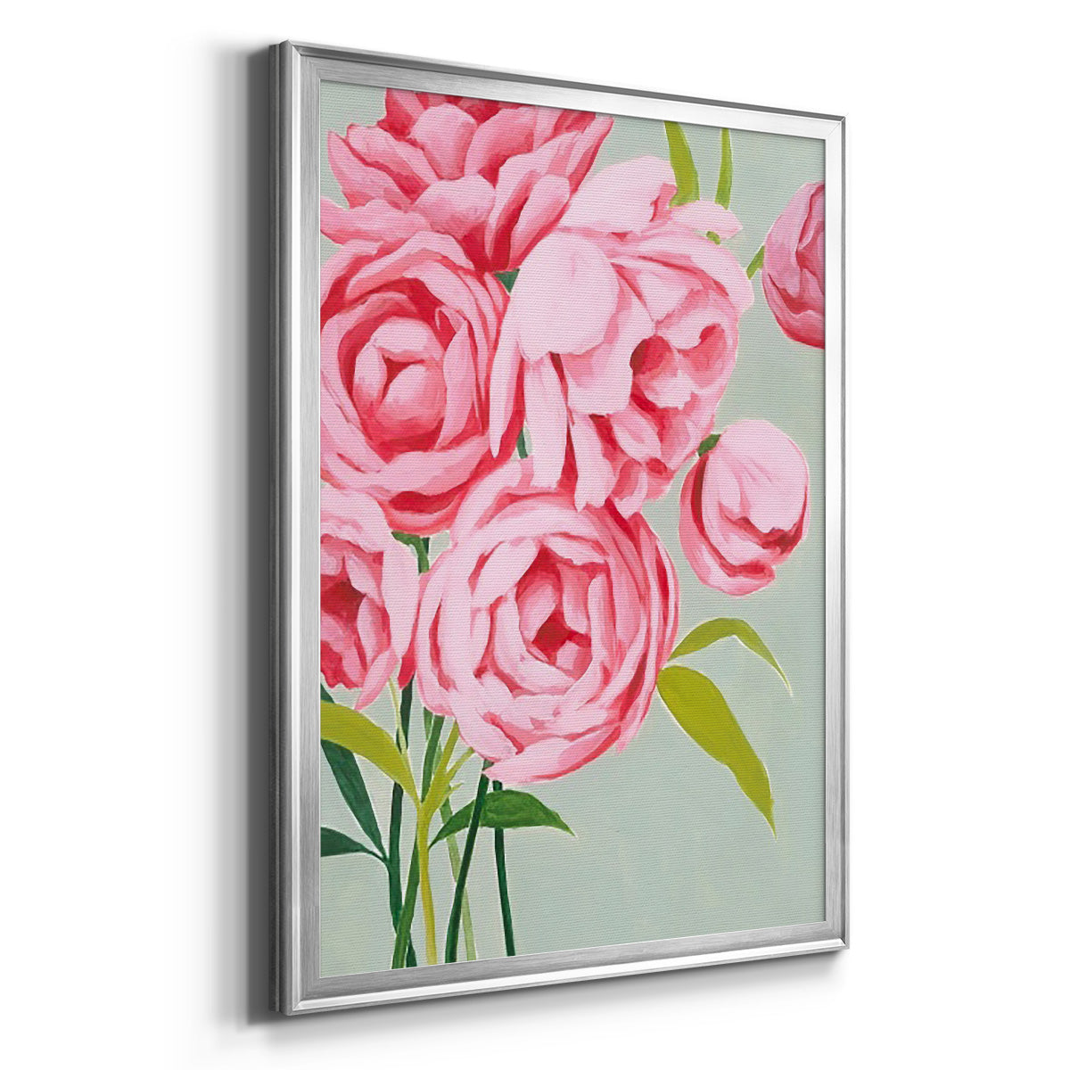 This Year's Peonies II - Modern Framed Canvas Print