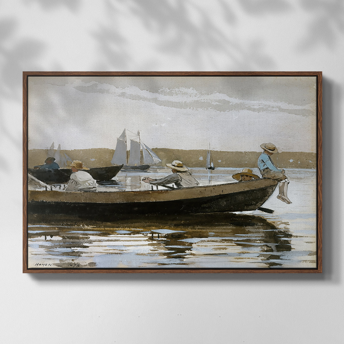 Boys in a Dory, 1873 - Floater Framed Canvas Print
