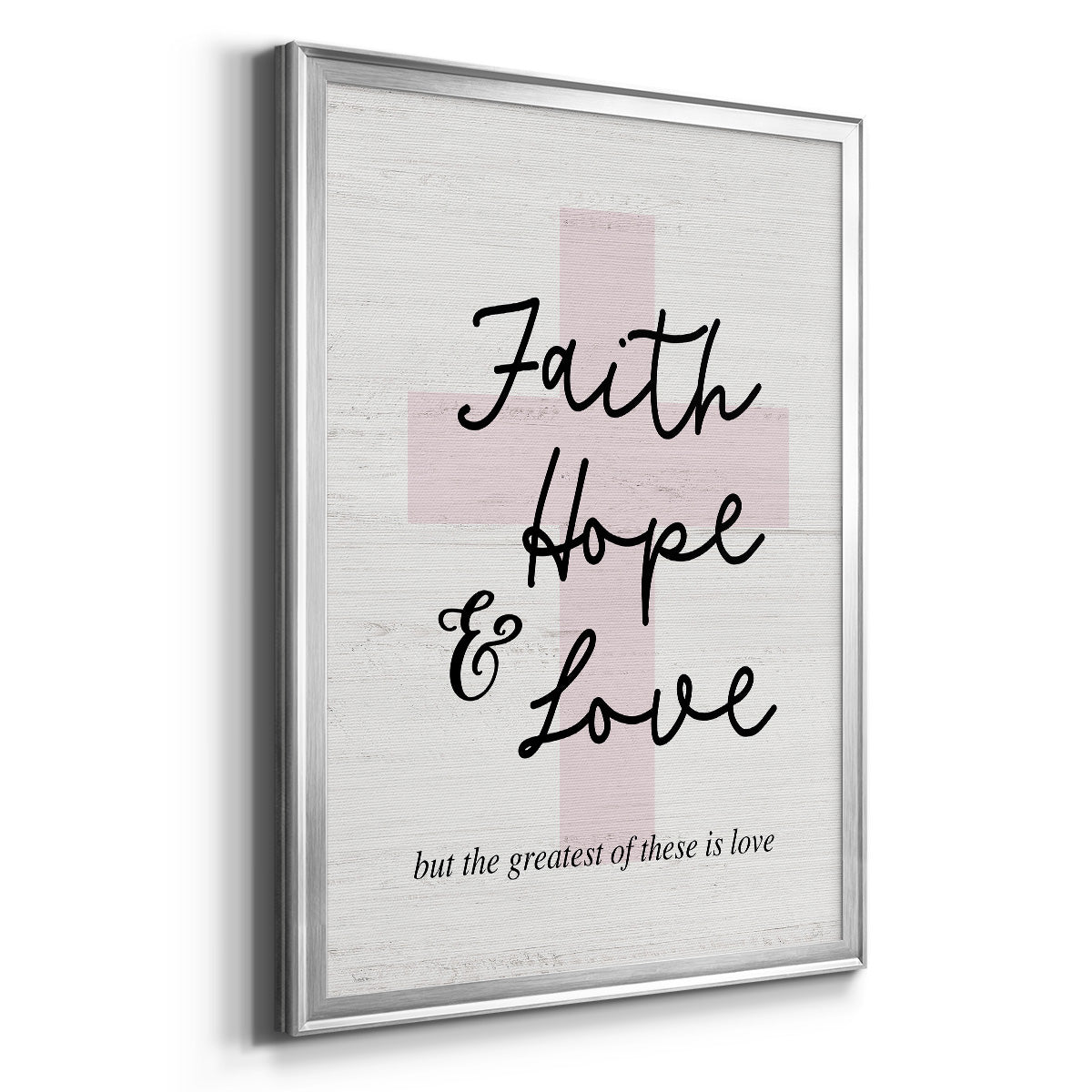 Faith Hope and Love Cross - Modern Framed Canvas Print