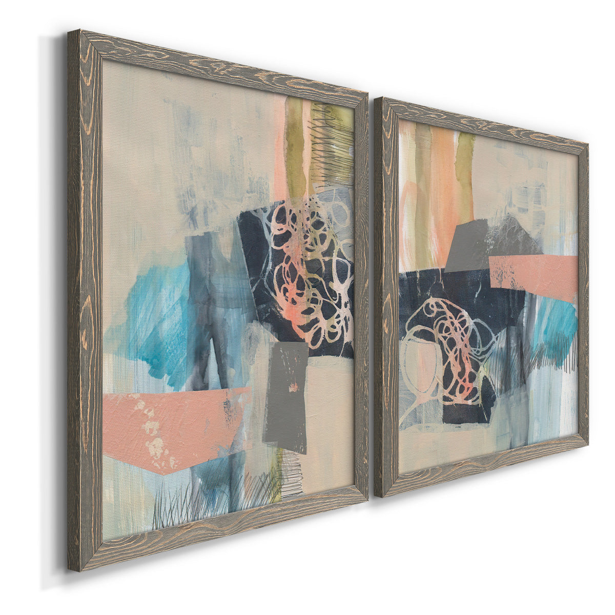 Reductive I - Barnwood Framed Canvas Set