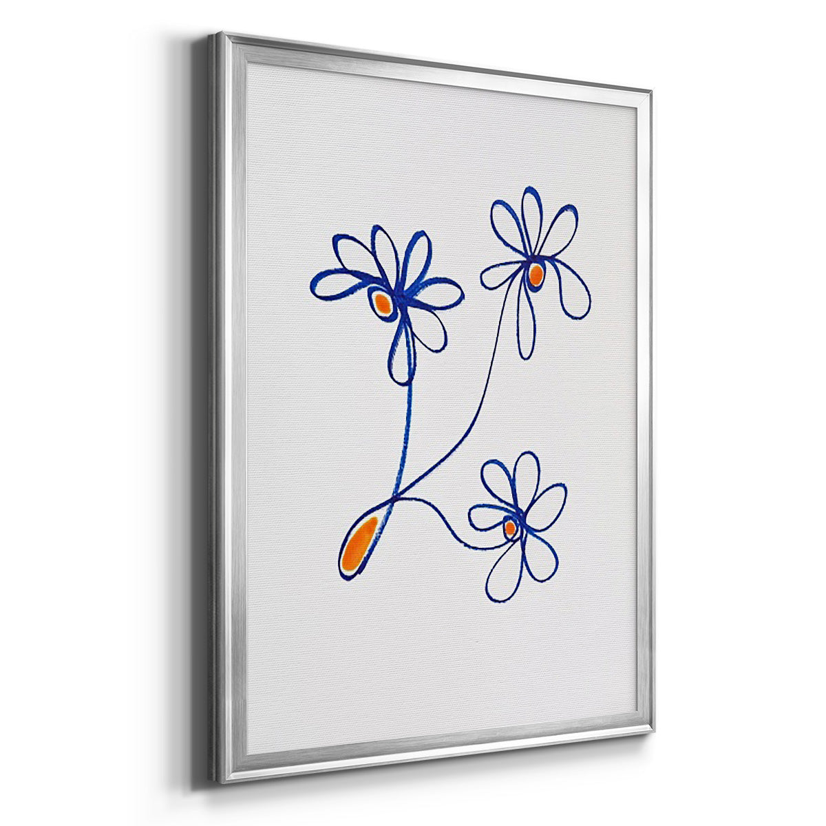 Wobbly Blooms III - Modern Framed Canvas Print