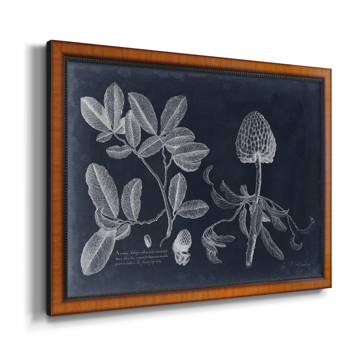 Foliage on Navy II Premium Framed Canvas- Ready to Hang