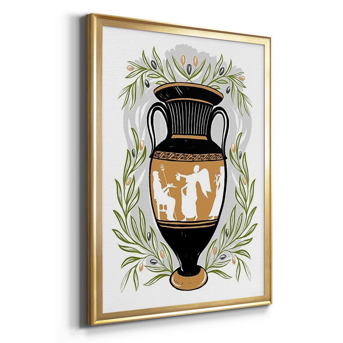 Greek Vases II - Modern Framed Canvas Print