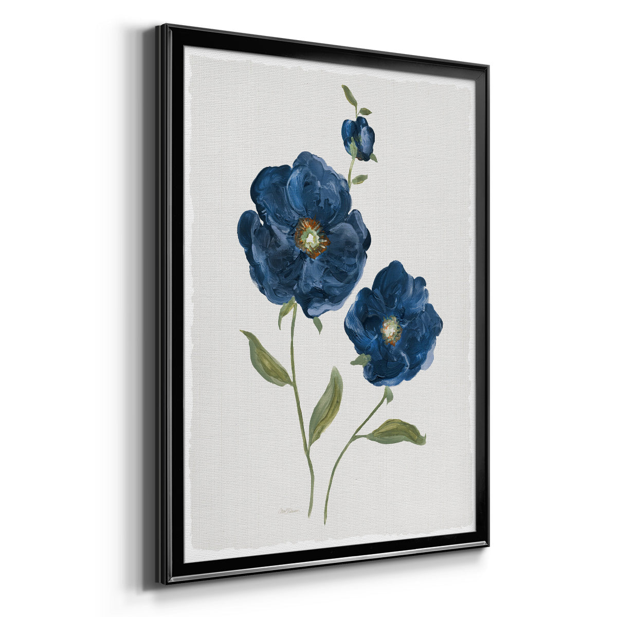 Blue Poppies - Modern Framed Canvas Print