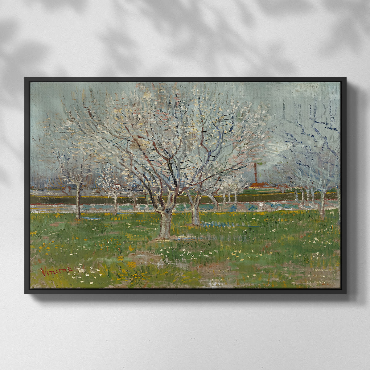 Orchard in Blossom (Plum Trees), 1888 - Floater Framed Canvas Print