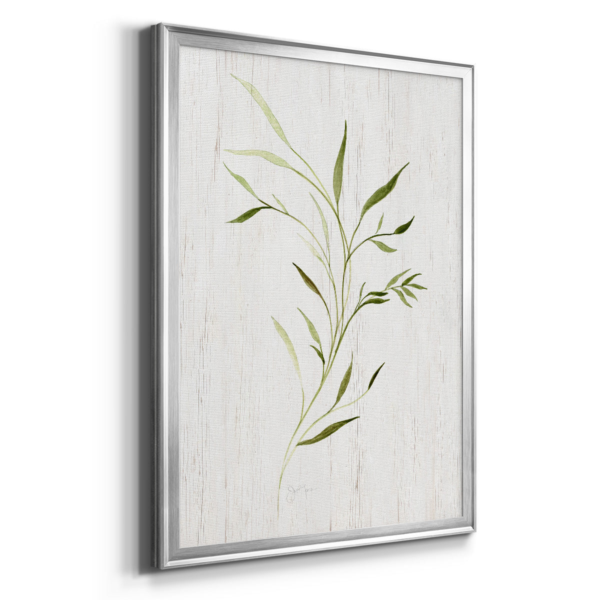 Windblown Leaves II - Modern Framed Canvas Print