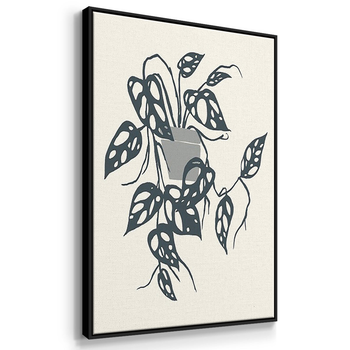 Growing Leaves IV - Framed Premium Gallery Wrapped Canvas L Frame 3 Piece Set - Ready to Hang