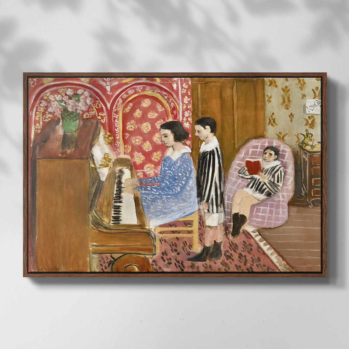The Piano Lesson, 1923 - Floater Framed Canvas Print