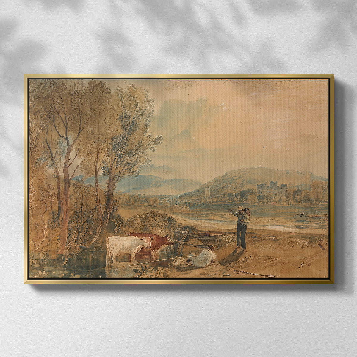 Lulworth Castle, Dorset, c. 1820 - Floater Framed Canvas Print